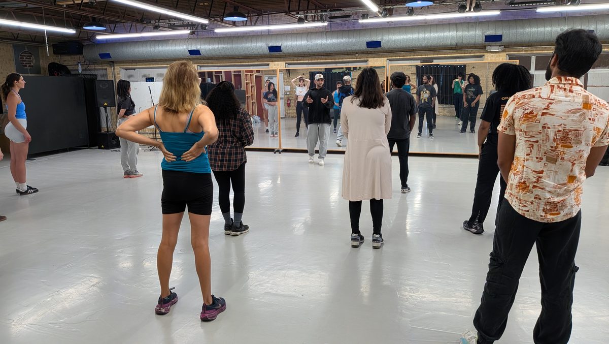 Adults in a beginner hip hop dance class at Danzversity in Austin TX