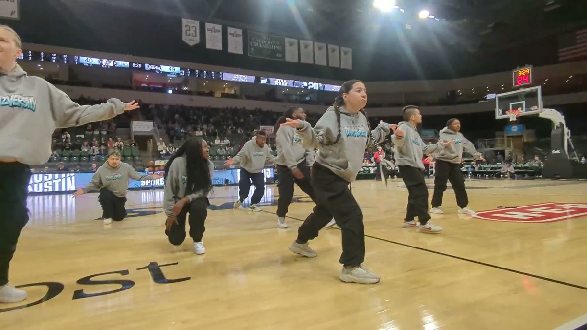 Danzversity Elemental Dance Crew performing at the Austin Spurs halftime show