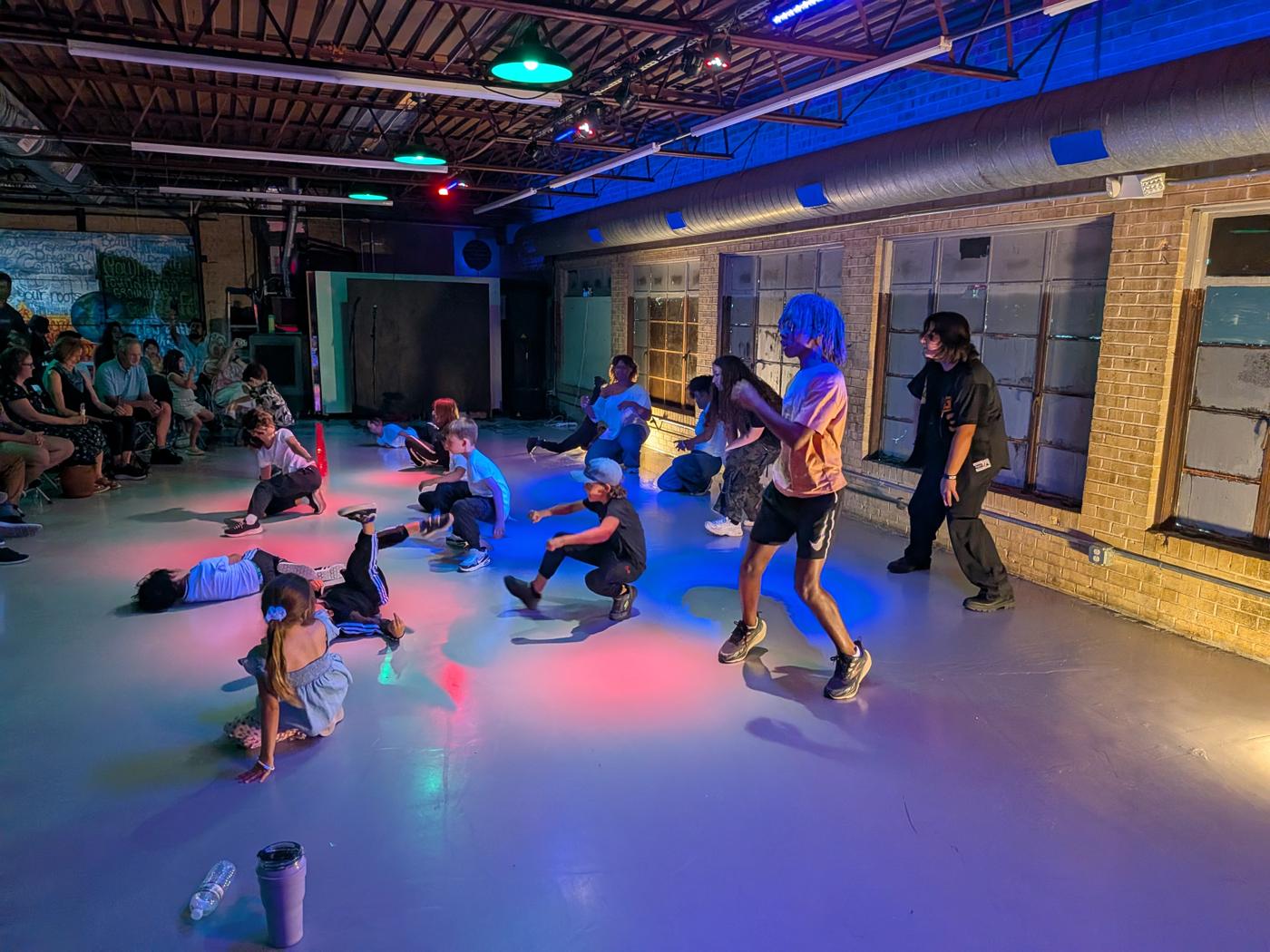 Students breakin on the studio floor